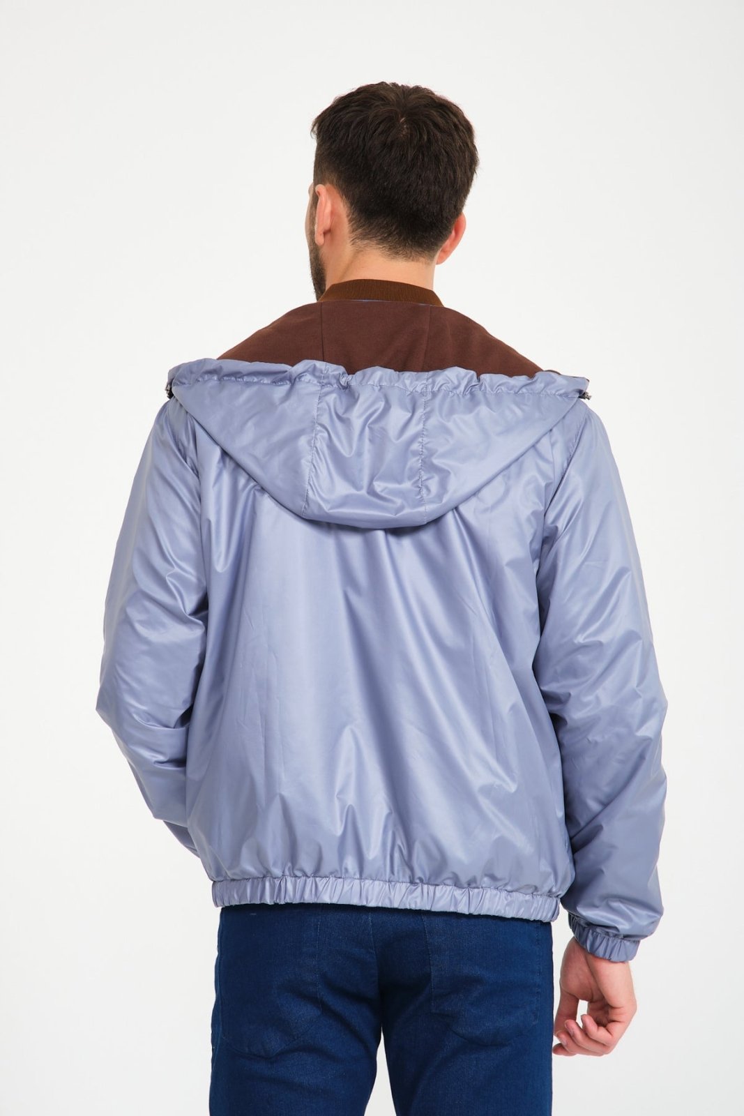 Burgundy / Ice Grey Double Face Waterproof Jacket - ADAMO