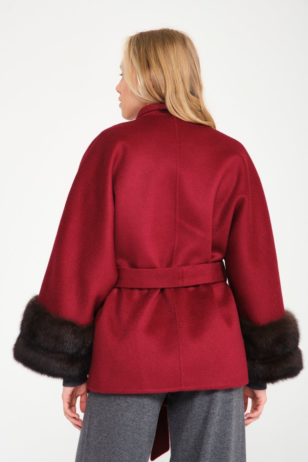 Burgundy Wool Coat - ADAMO