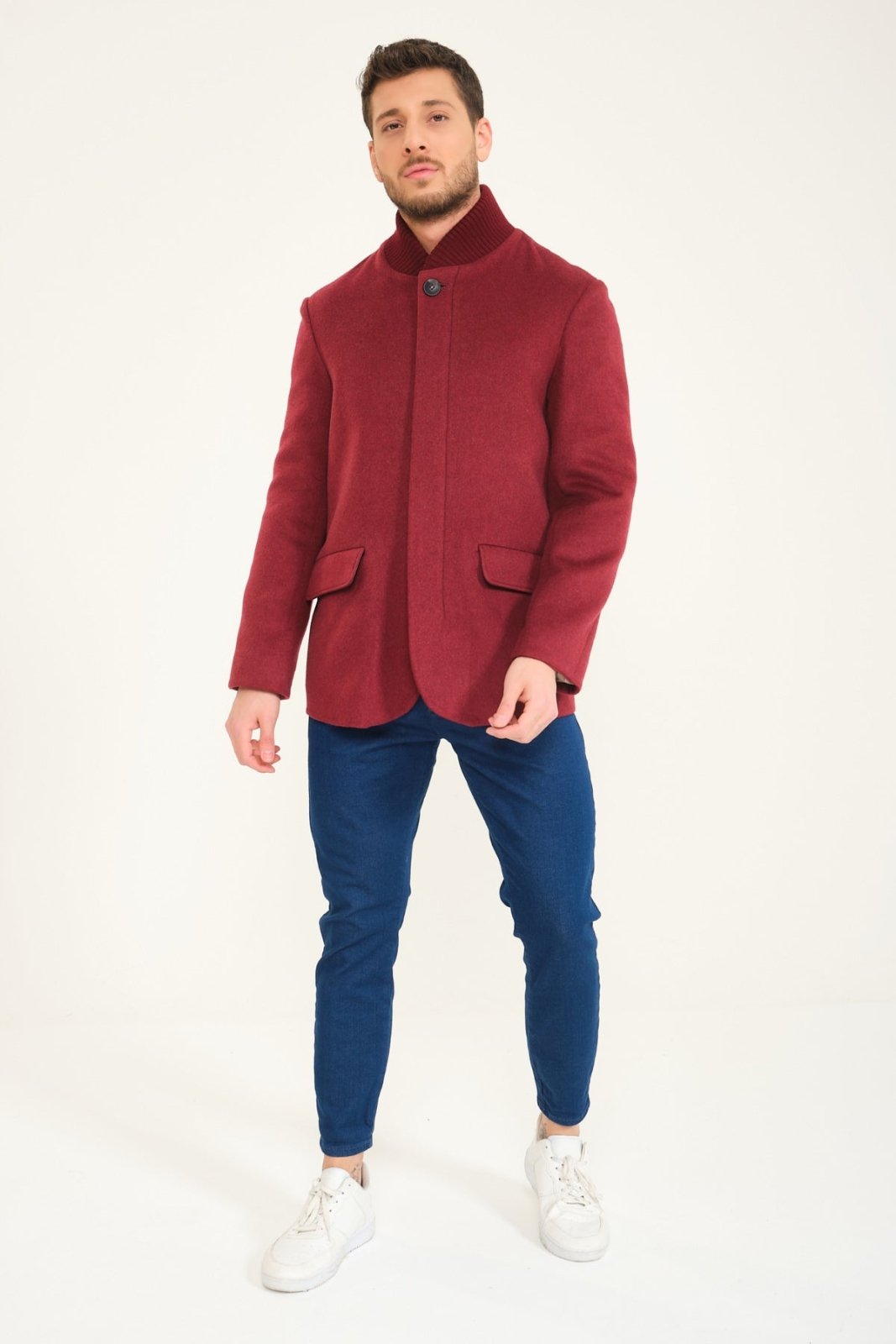 Burgundy Wool Coat - ADAMO