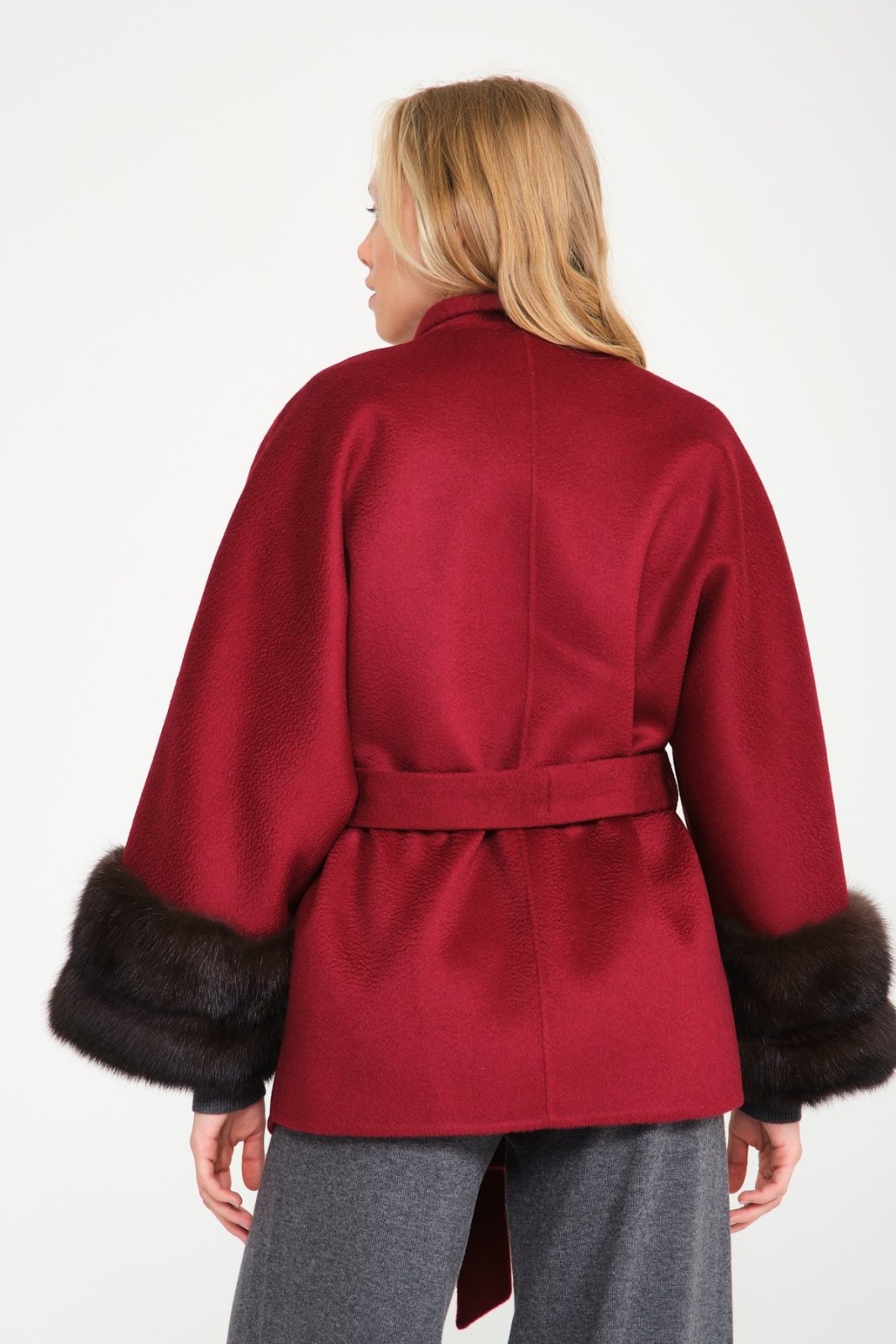 Burgundy Wool Coat - ADAMO