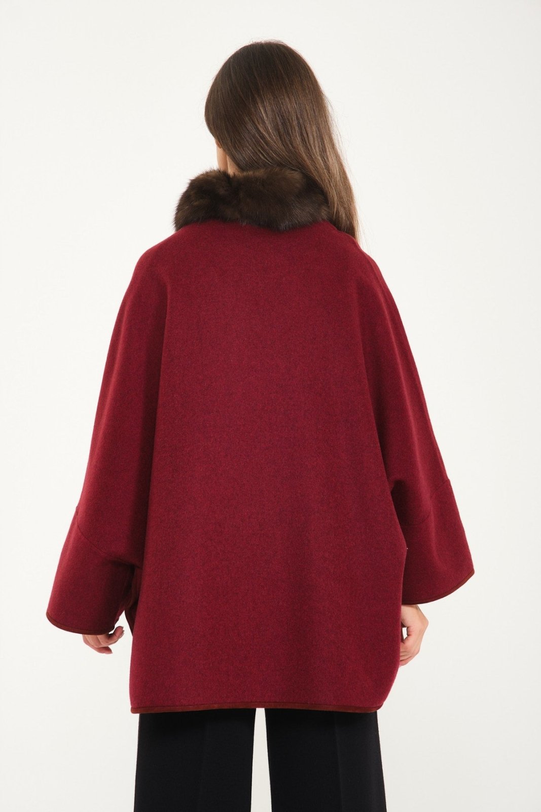 Burgundy Wool Coat - ADAMO