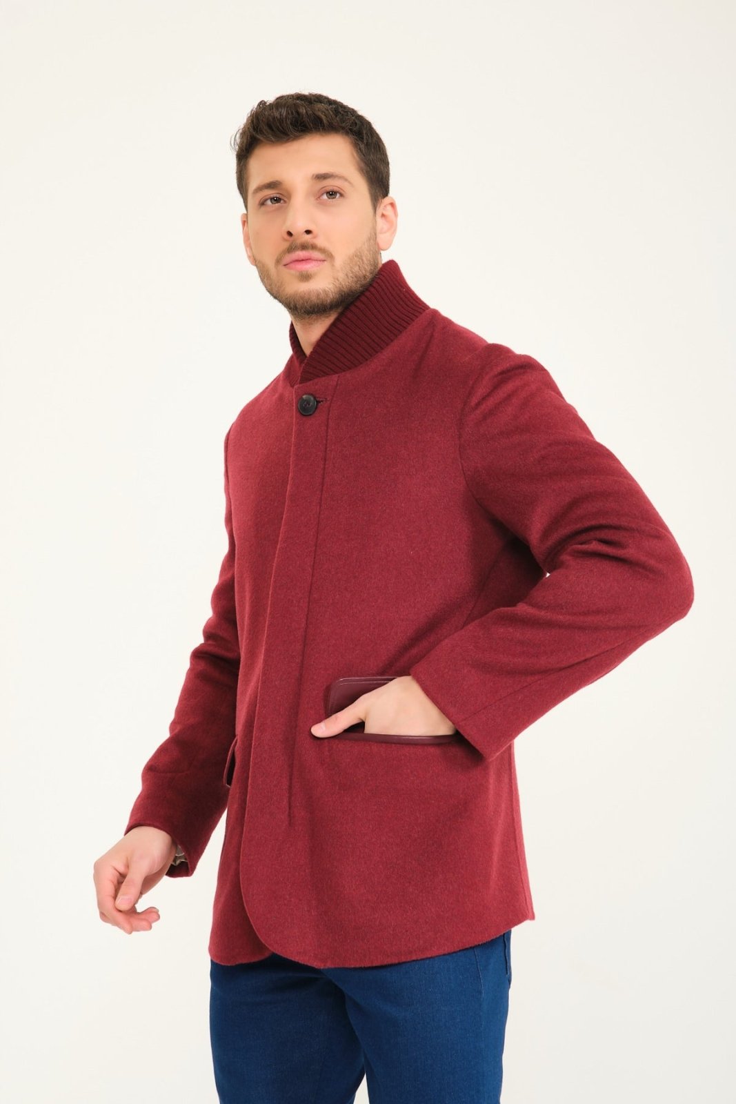 Burgundy Wool Coat - ADAMO