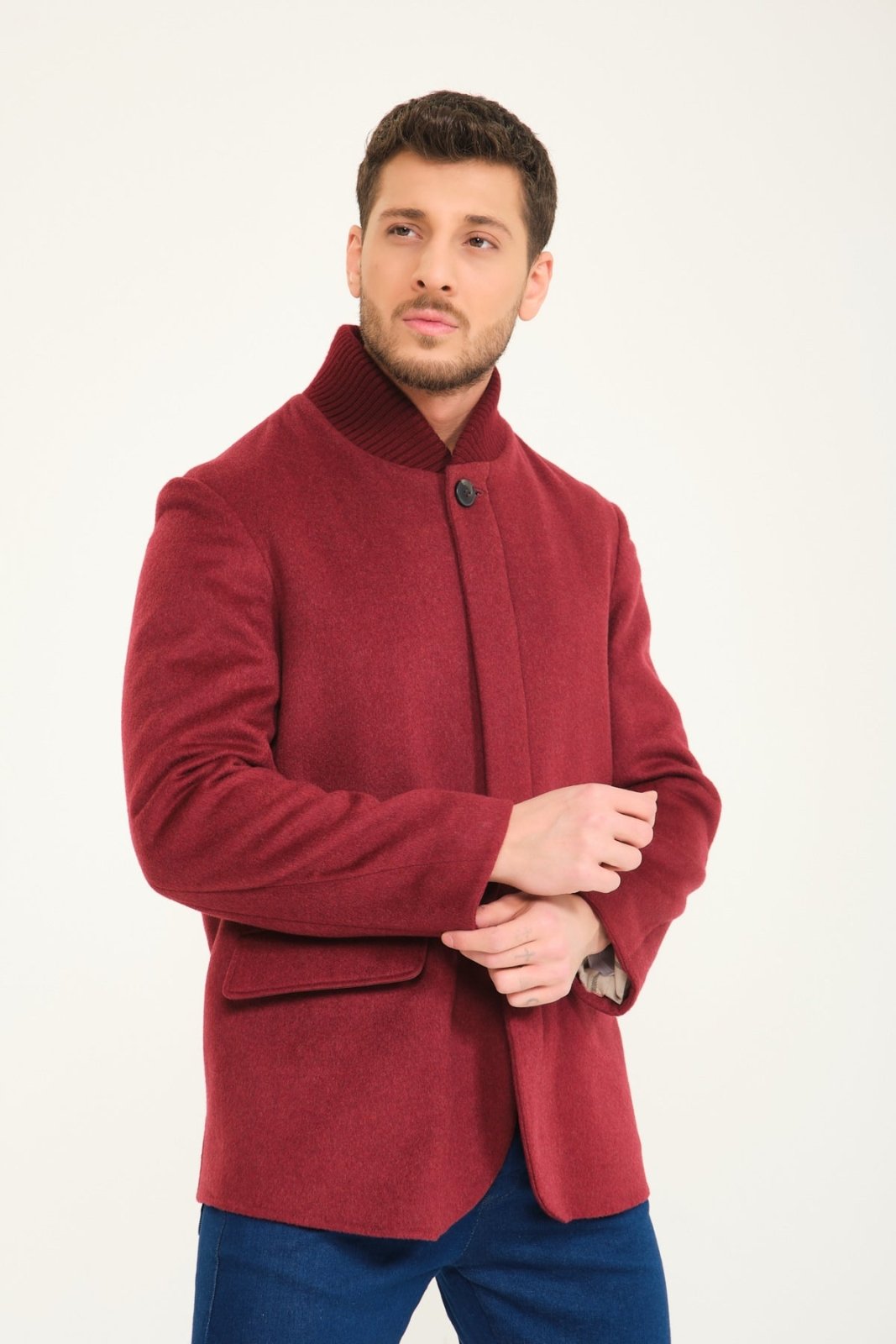 Burgundy Wool Coat - ADAMO