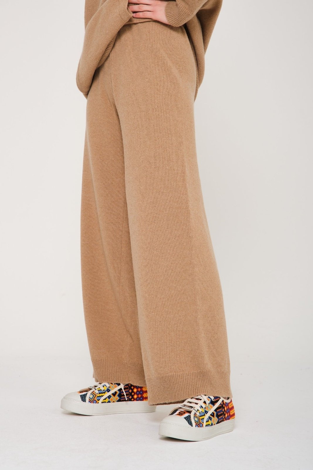 Camel Chinchilla Fur Lined Hoodie & Pants Set - ADAMO