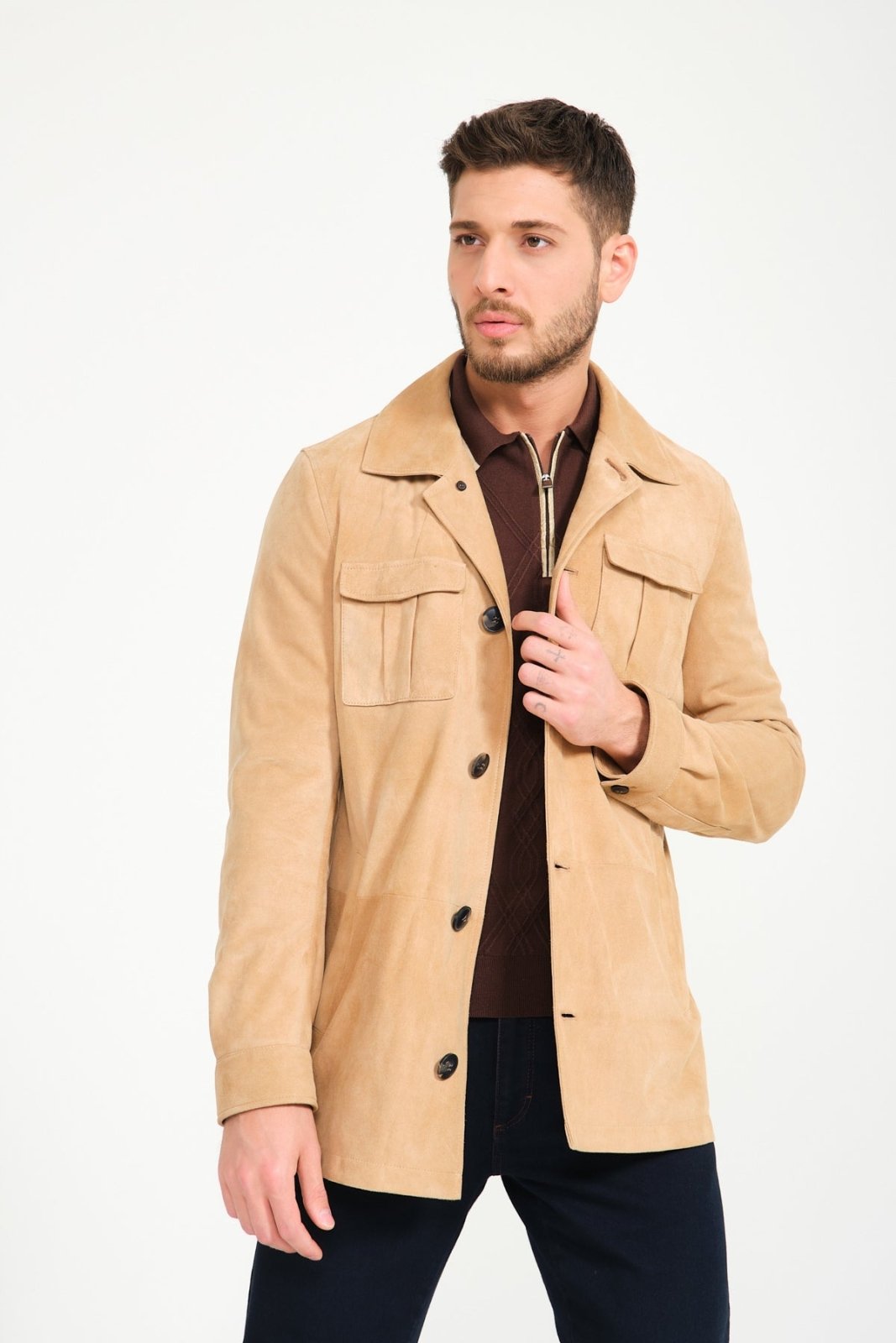 Camel Leather Jacket - ADAMO