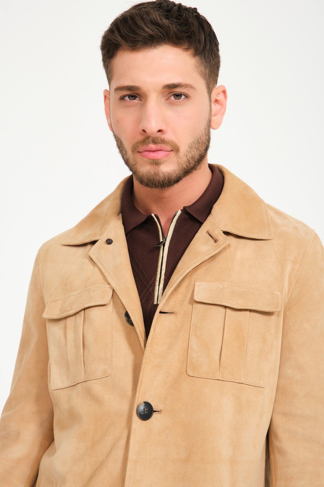 Camel Leather Jacket - ADAMO