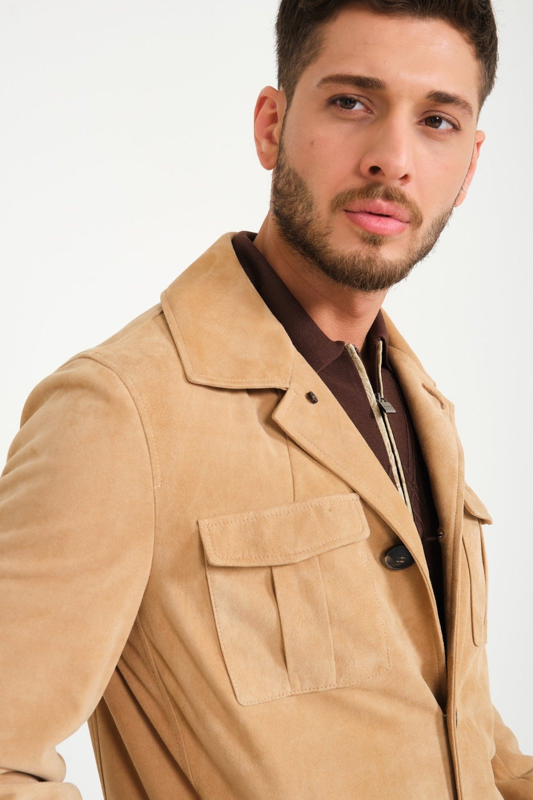 Camel Leather Jacket - ADAMO