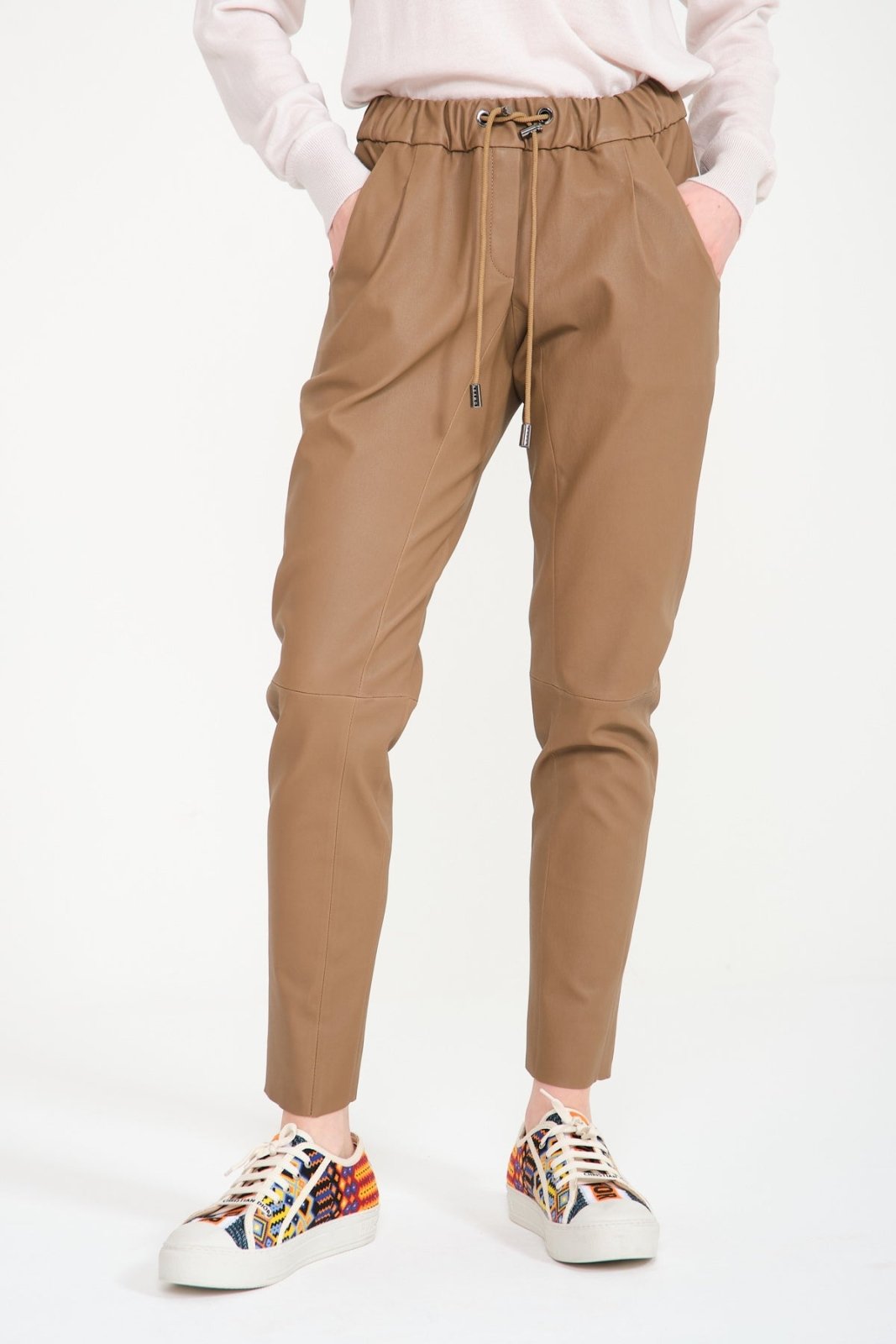 Camel Leather Pants - ADAMO