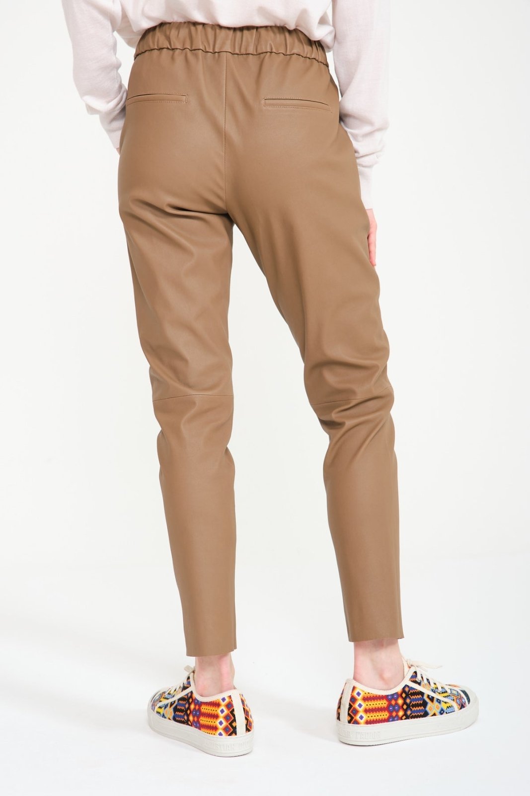 Camel Leather Pants - ADAMO