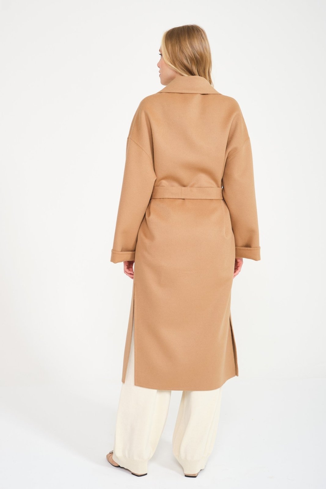 Camel Wool Long Coat - ADAMO