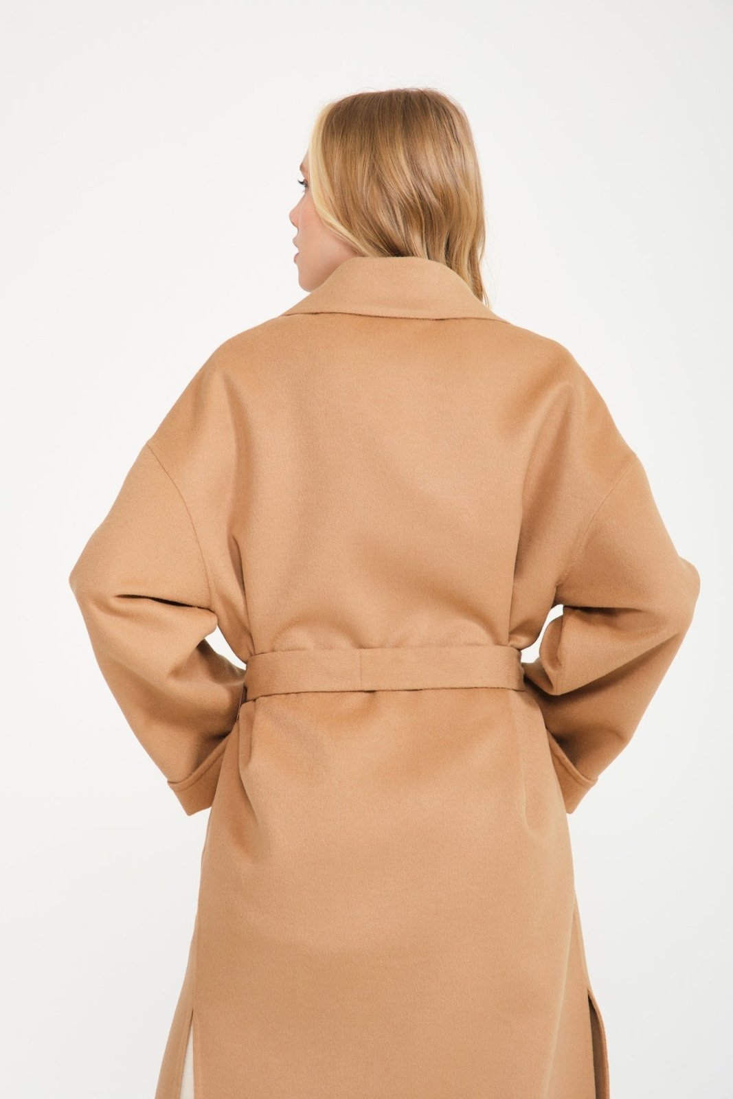 Camel Wool Long Coat - ADAMO