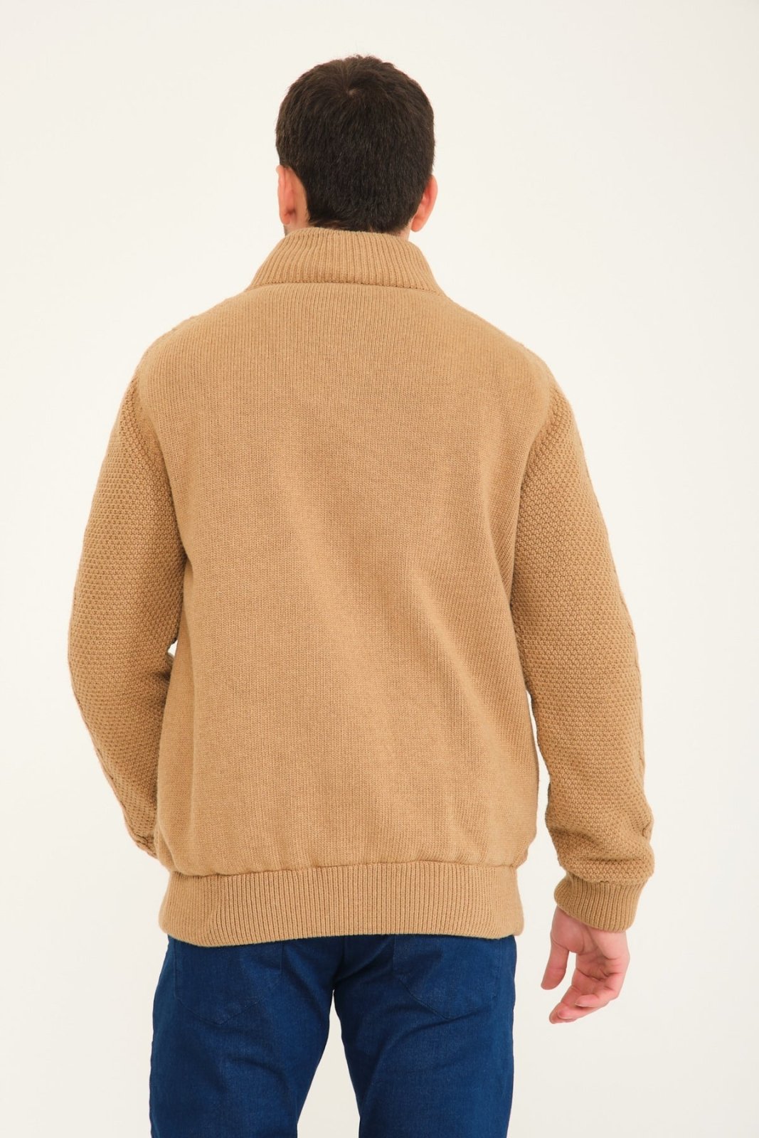 Camel Wool & Rex Fur Knit Cardigan - ADAMO