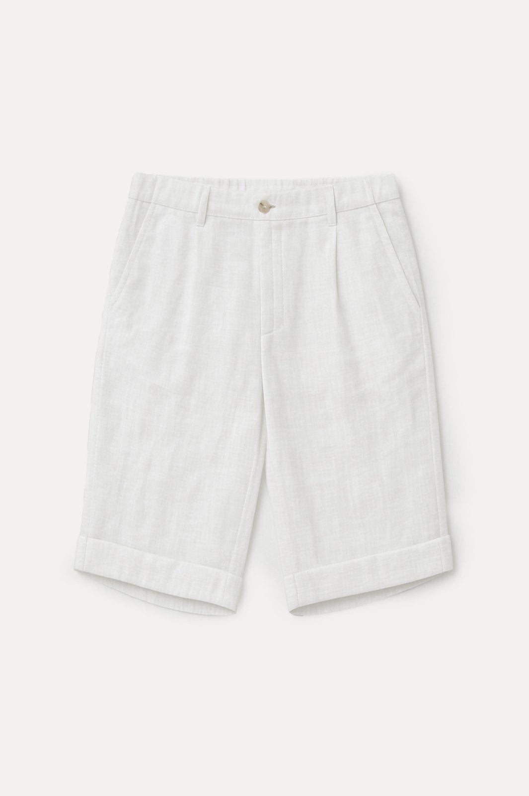 Capri Ivory Linen Shorts - ADAMO