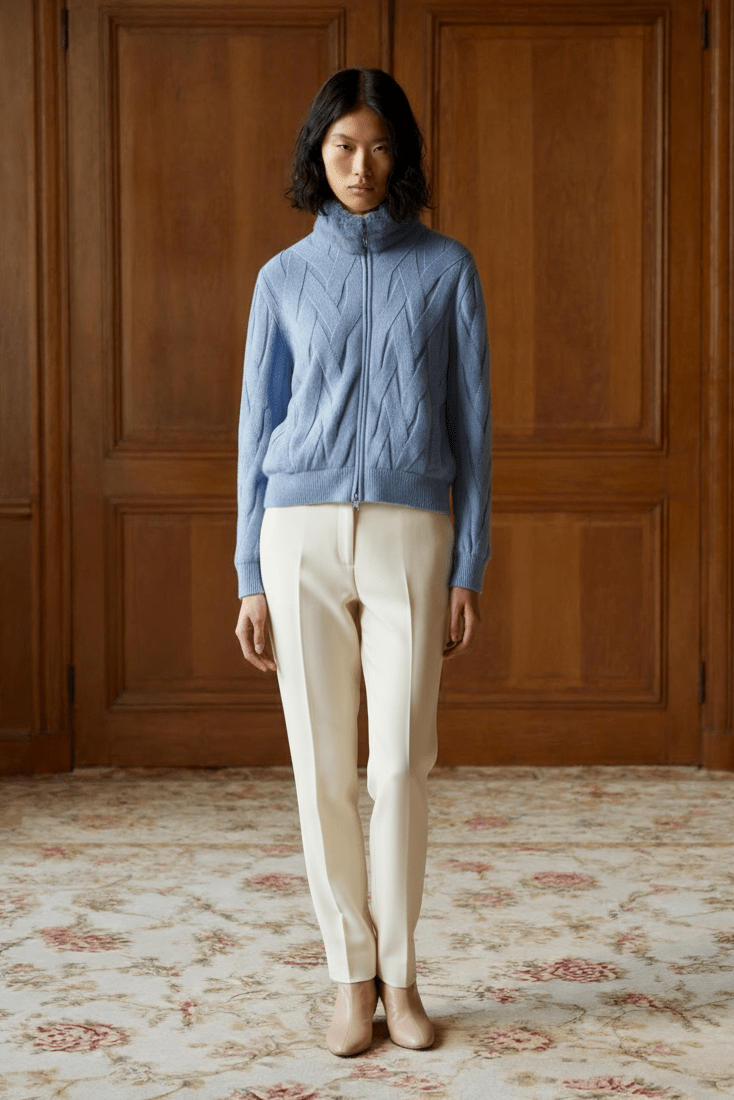 Cashmere Serenità Jacket with Mink Collar - ADAMO