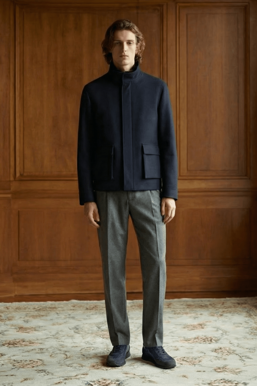 Charcoal Tailored Trousers - ADAMO