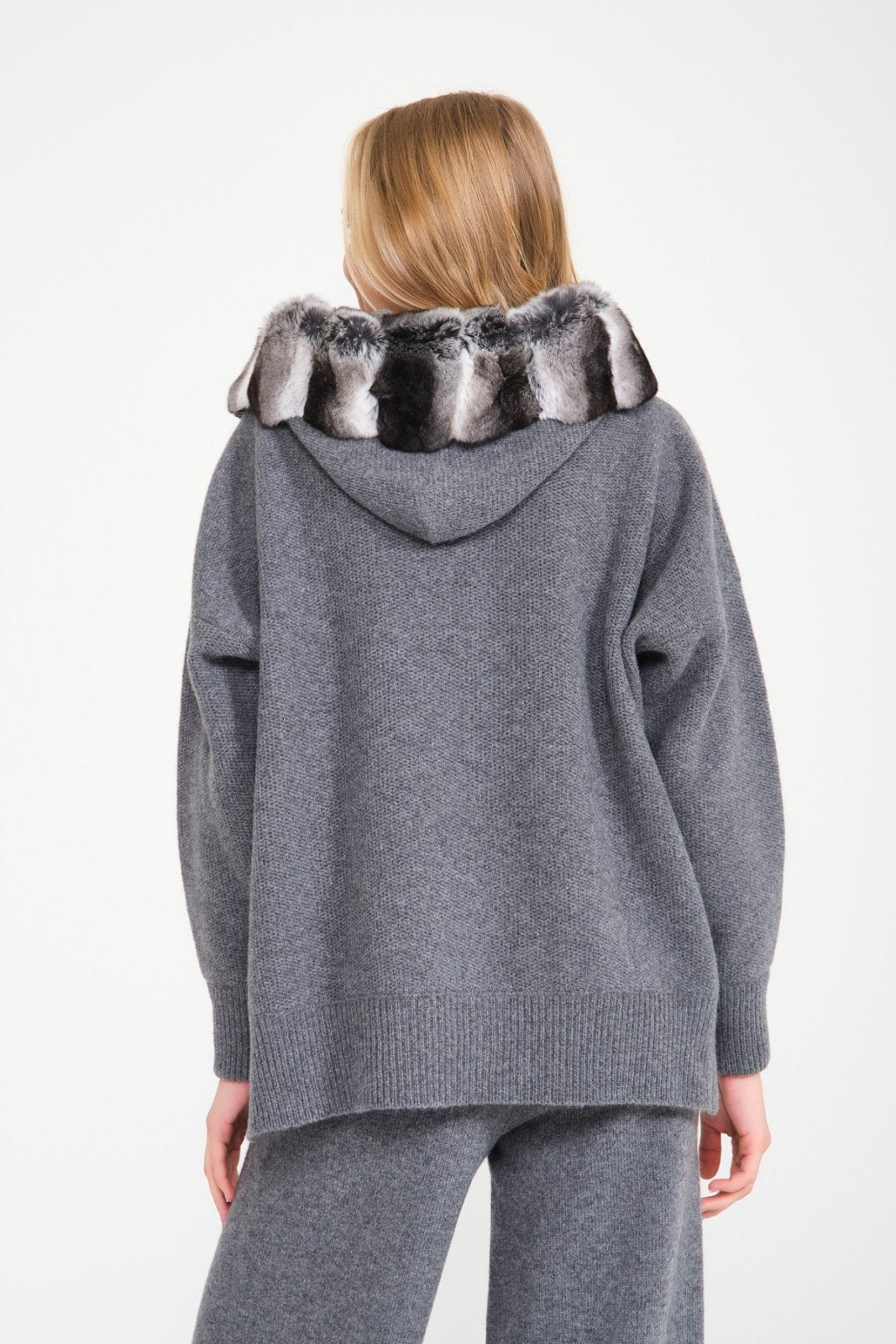 Chinchilla Fur Lined Hoodie & Pants Set - ADAMO