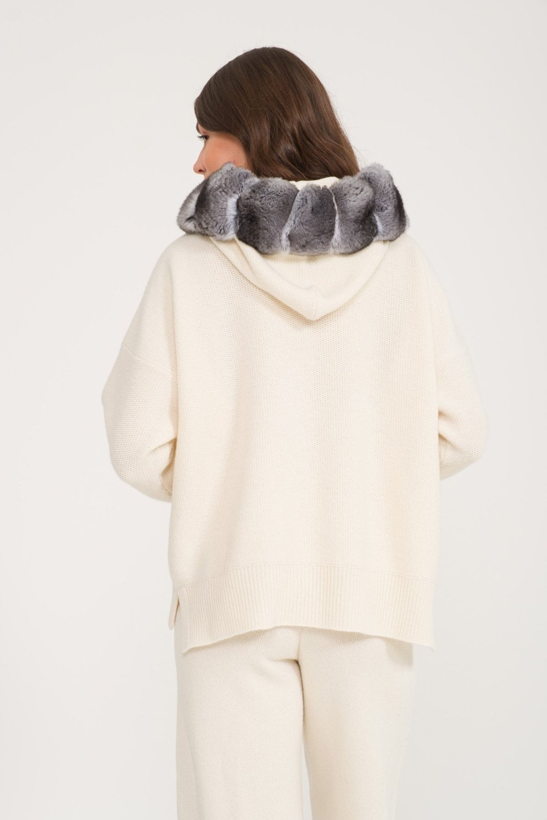 Chinchilla Fur Lined Hoodie & Pants Set - ADAMO