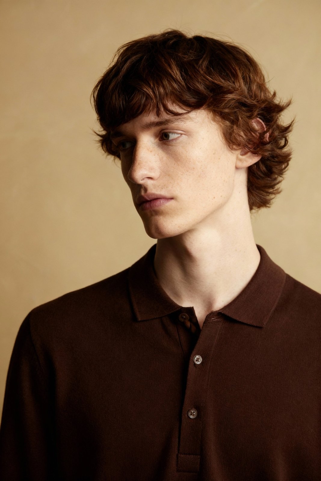 Chocolate Brown Wool Polo - ADAMO