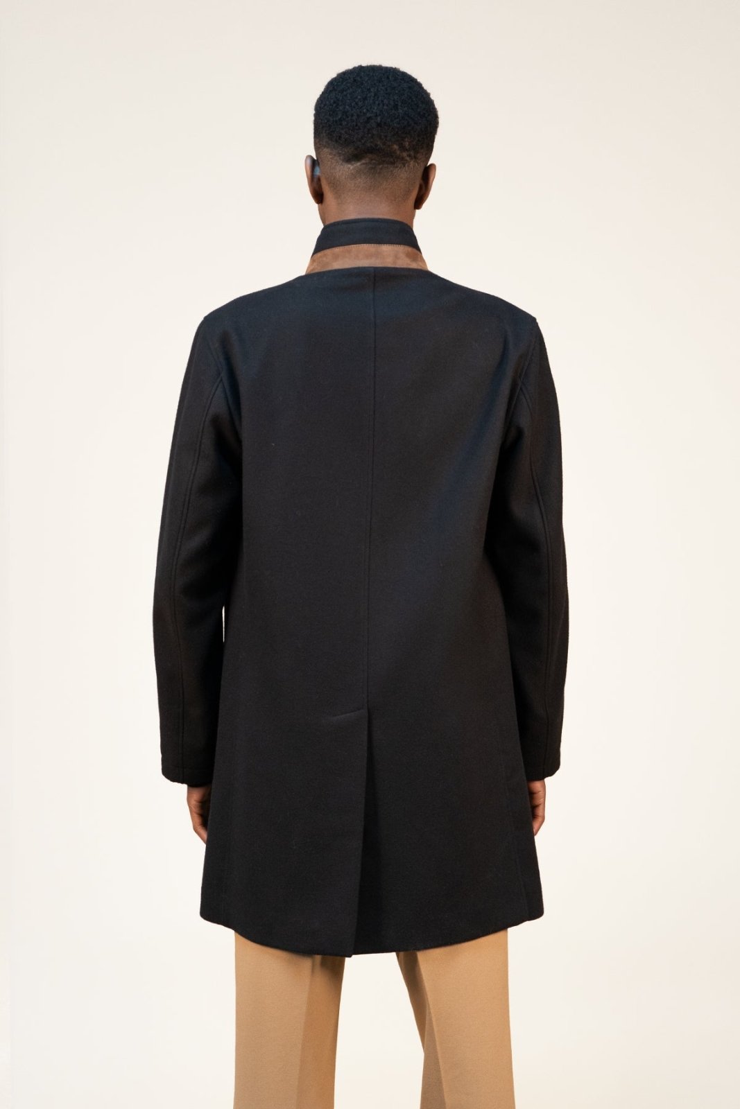 Classic Noir Wool Overcoat - ADAMO