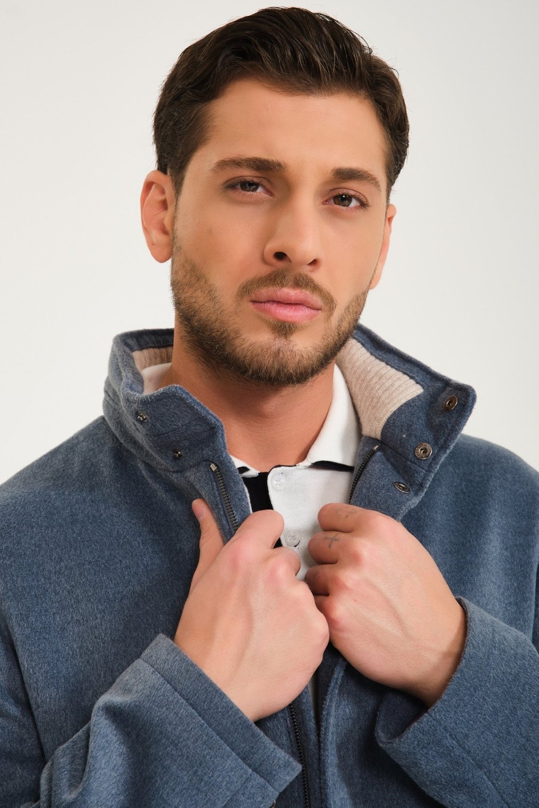 Cloud Grey Wool Coat - ADAMO