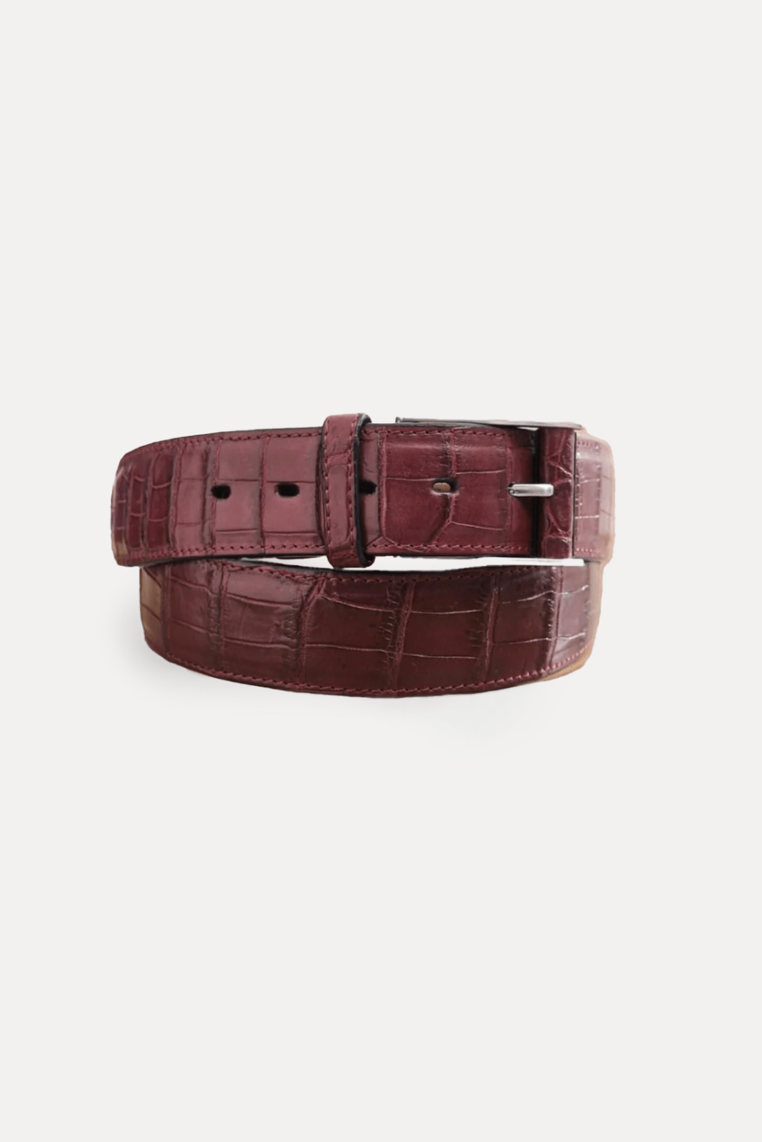 Cognac Color Crocodile Leather belt - ADAMO