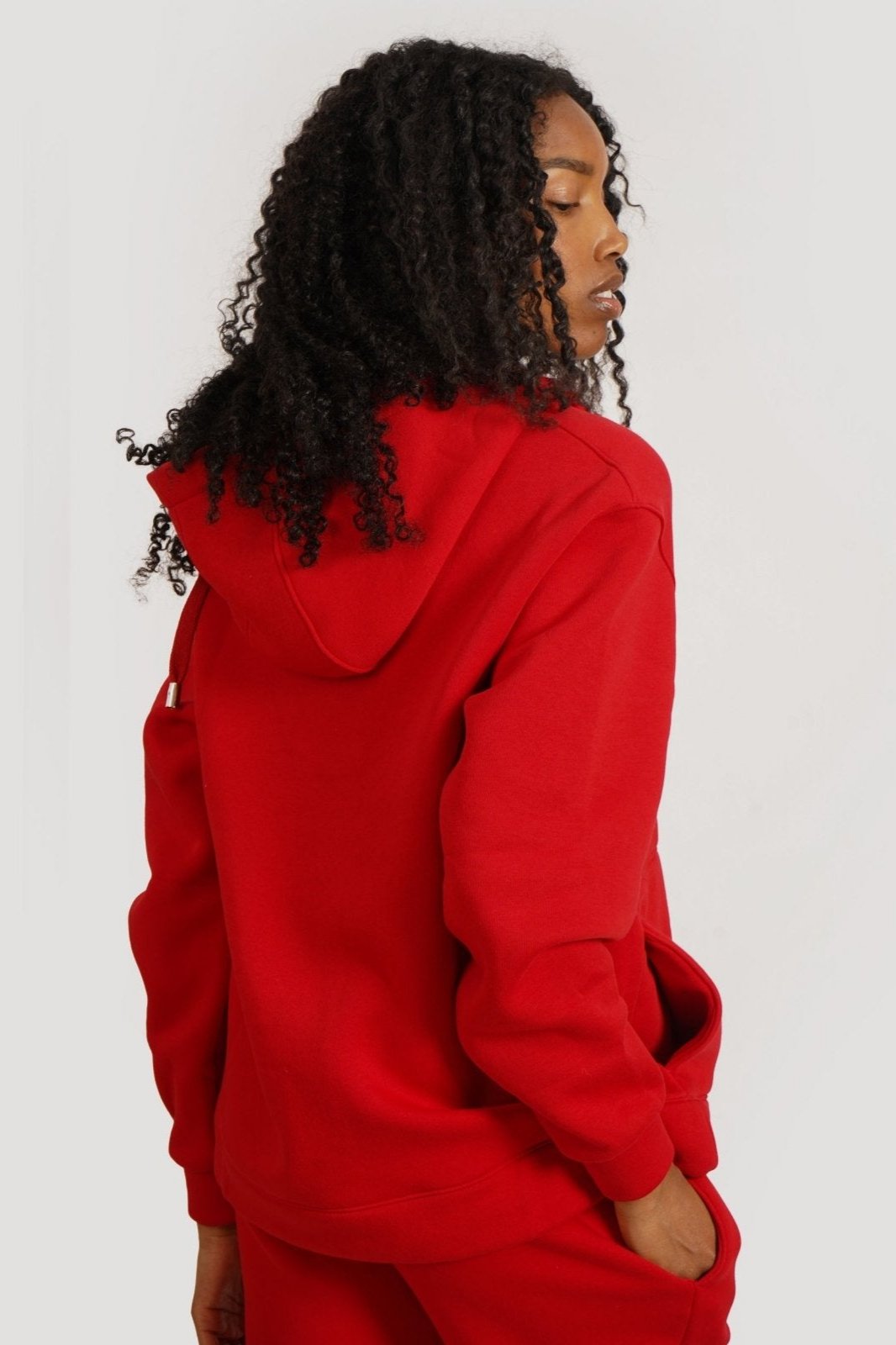 Crimson Button Up Hoodie Set - ADAMO