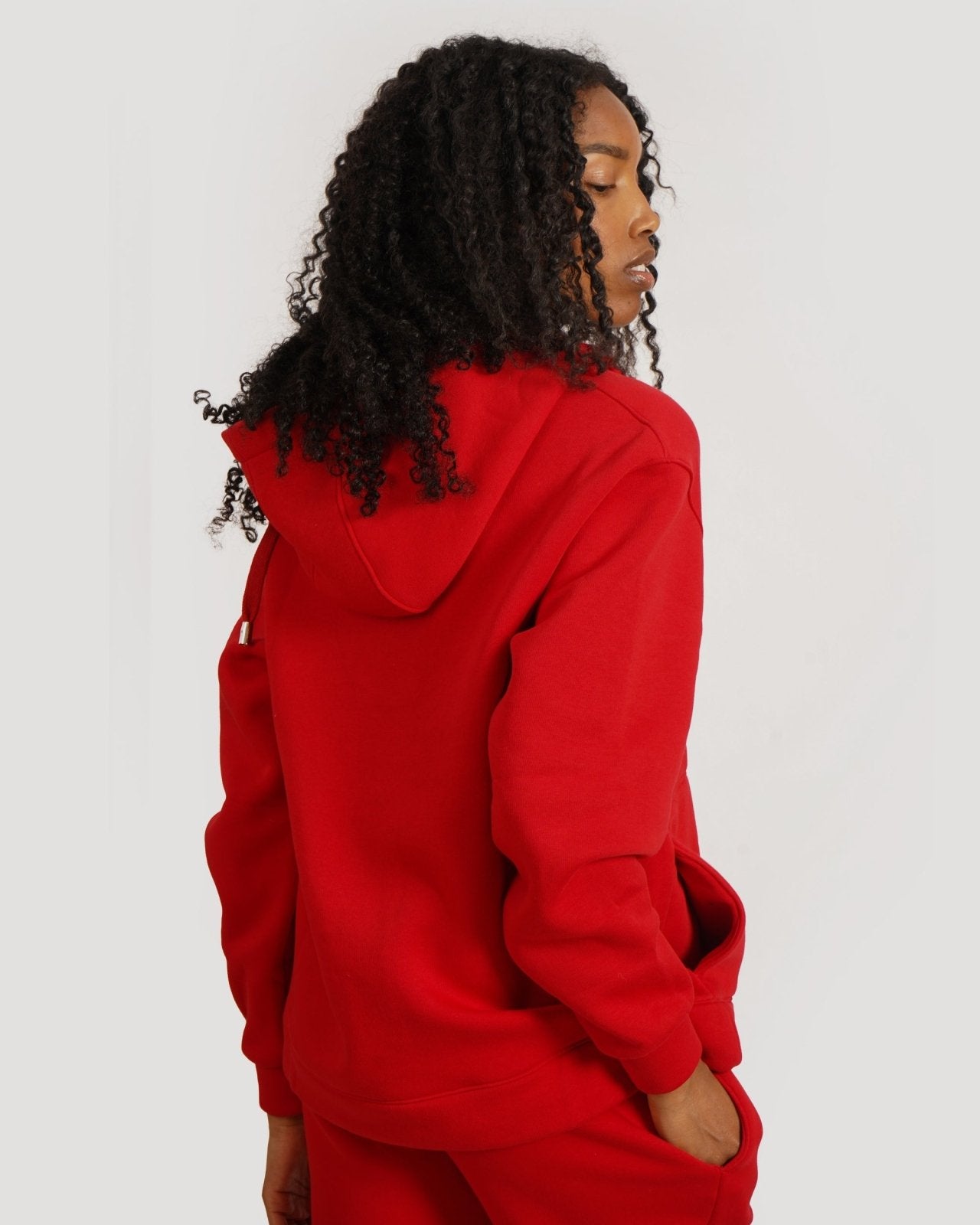 Crimson Button Up Hoodie Set - ADAMO