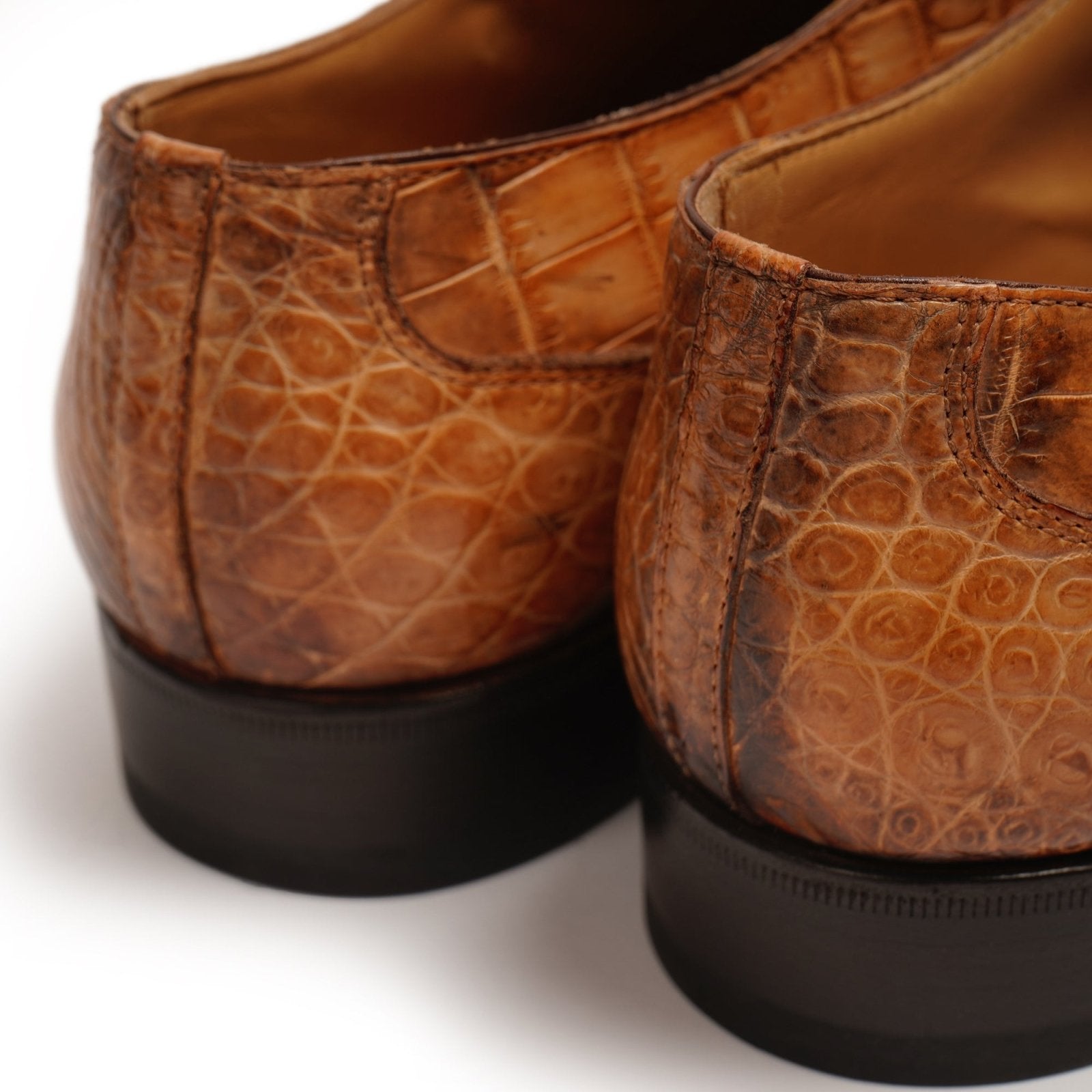 Crocodile Leather Double Strap Shoes - ADAMO