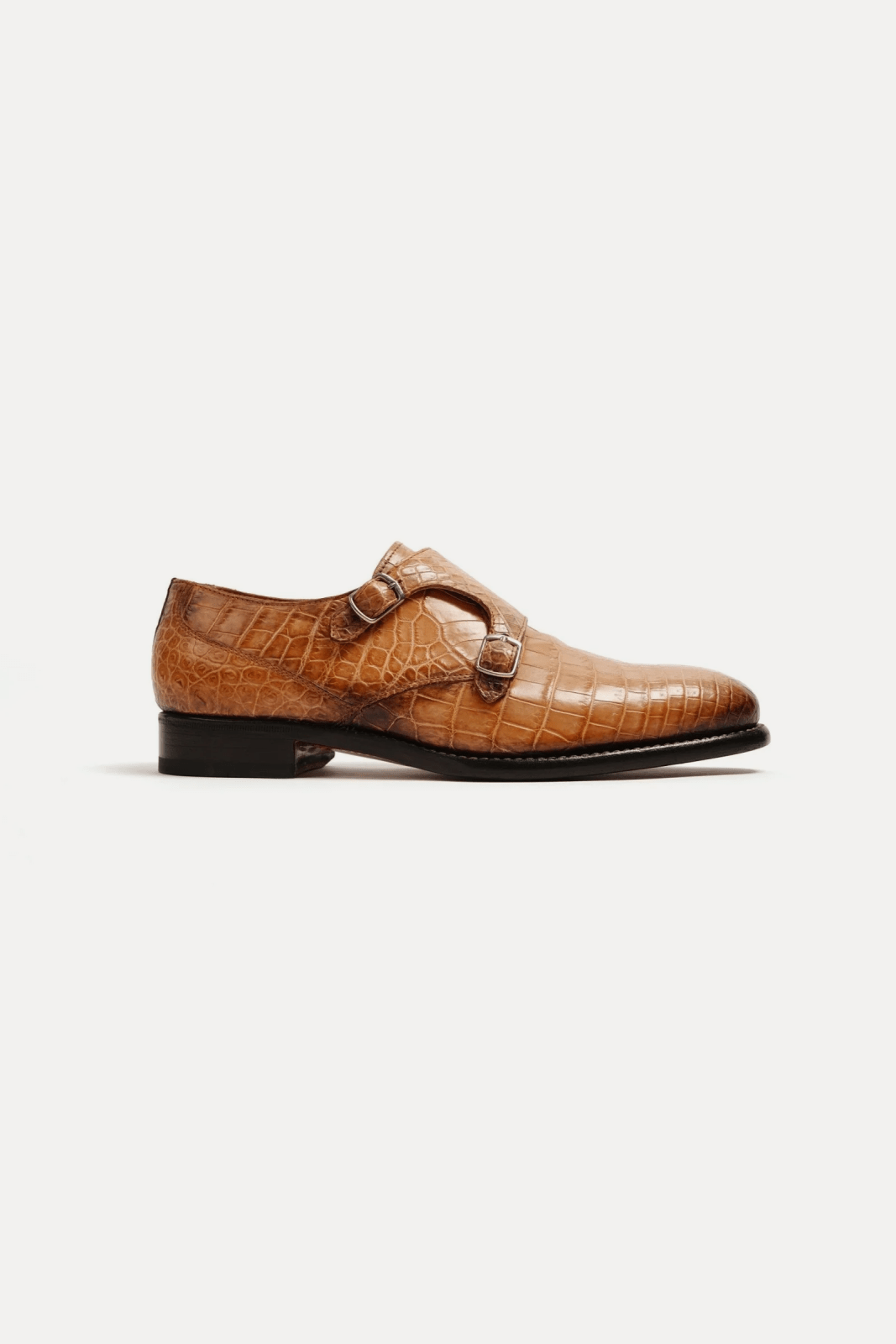 Crocodile Leather Double Strap Shoes - ADAMO