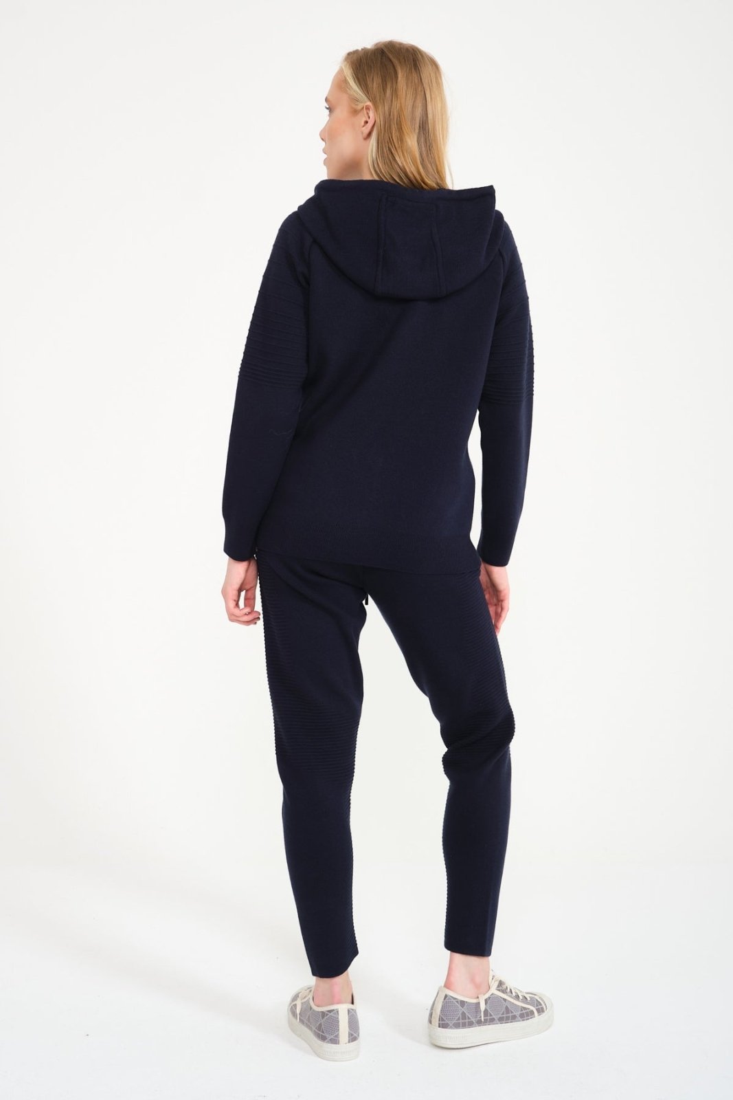 Dark Blue Cardigan & Joggers Set - ADAMO