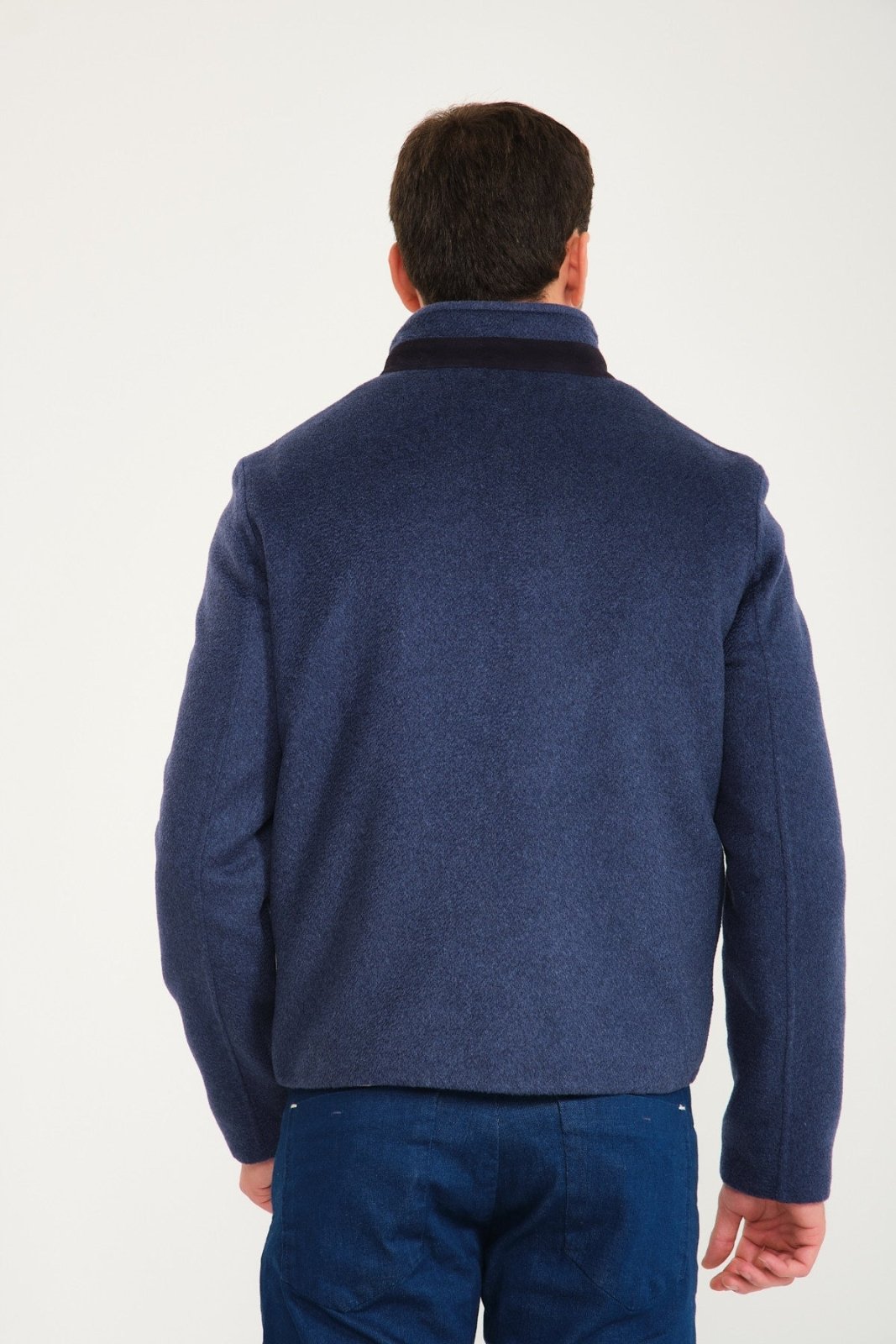 Dark Blue Cashmere Coat - ADAMO