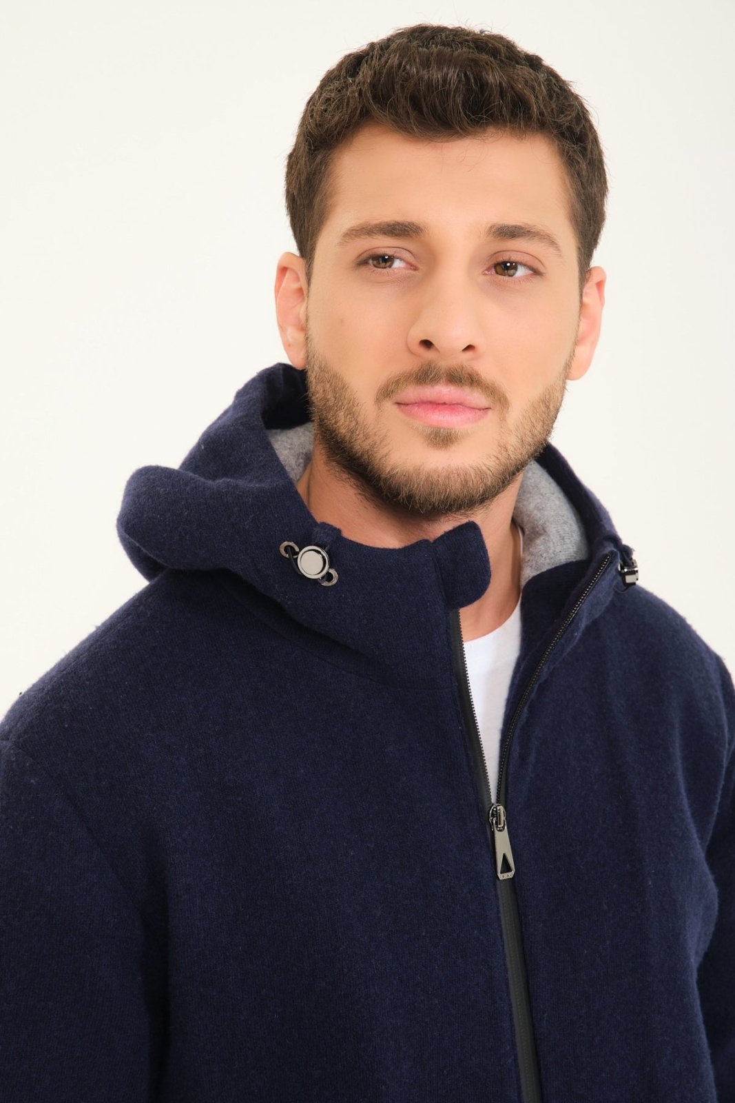 Dark Blue Cashmere Coat - ADAMO