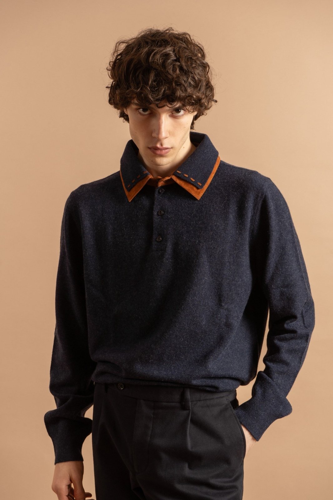 Dark Blue Haven Cashmere Shirt - ADAMO