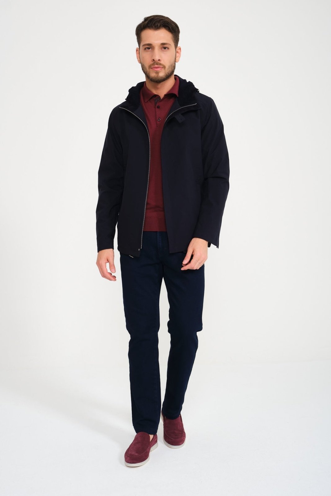 Dark Blue Waterproof Jacket - ADAMO