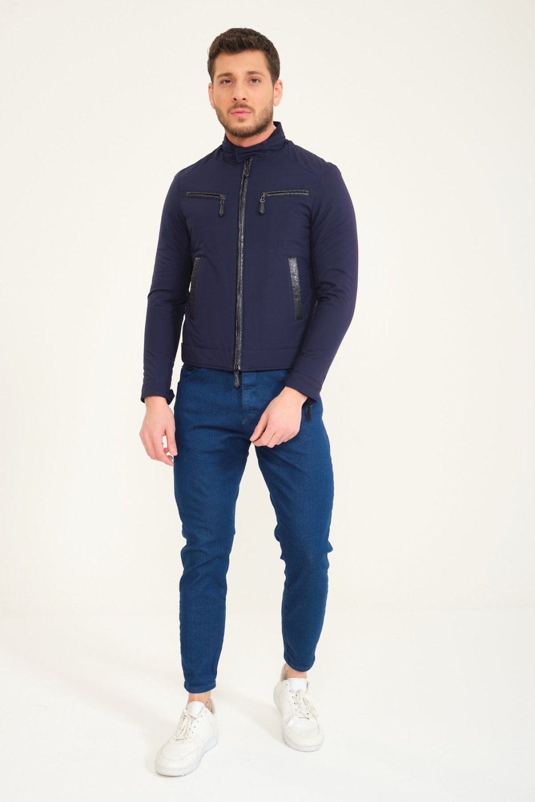 Dark Blue Waterproof Jacket - ADAMO