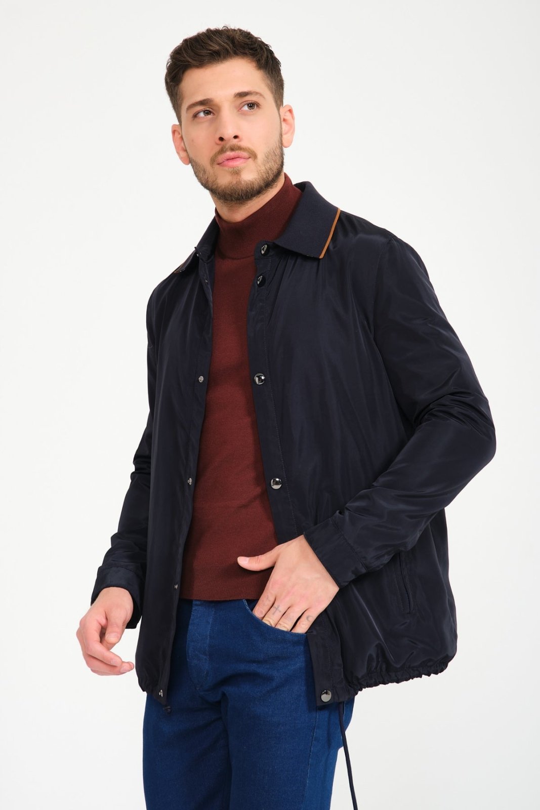 Dark Blue Waterproof Jacket - ADAMO