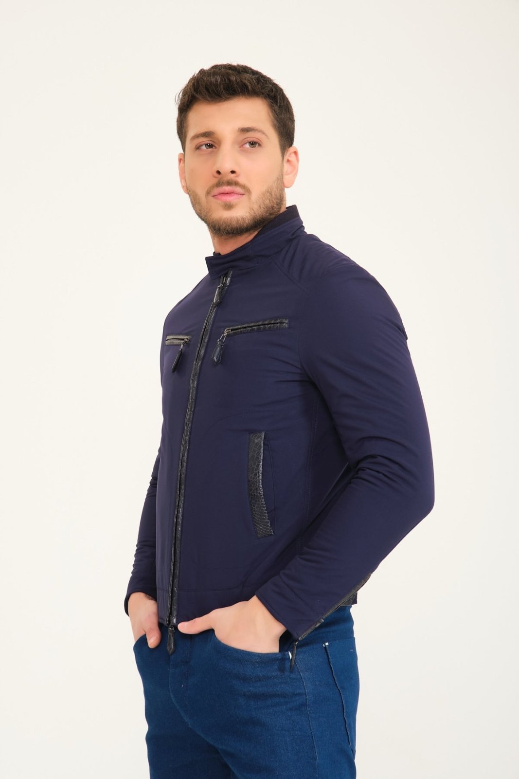 Dark Blue Waterproof Jacket - ADAMO