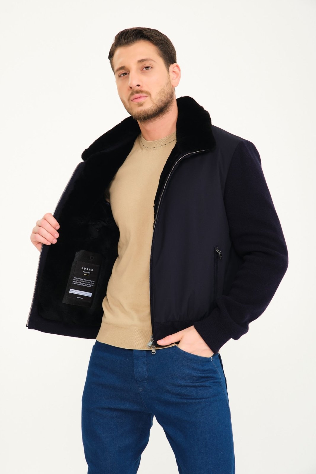 Dark Blue Waterproof Jacket - ADAMO