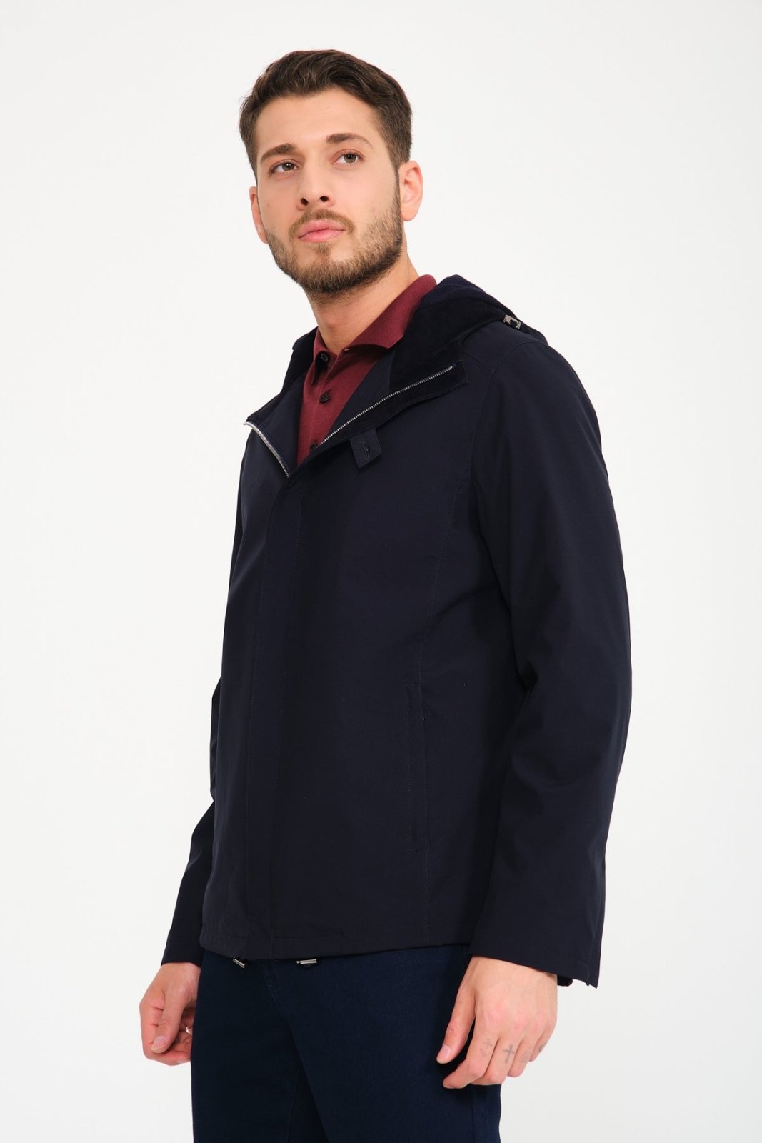 Dark Blue Waterproof Jacket - ADAMO