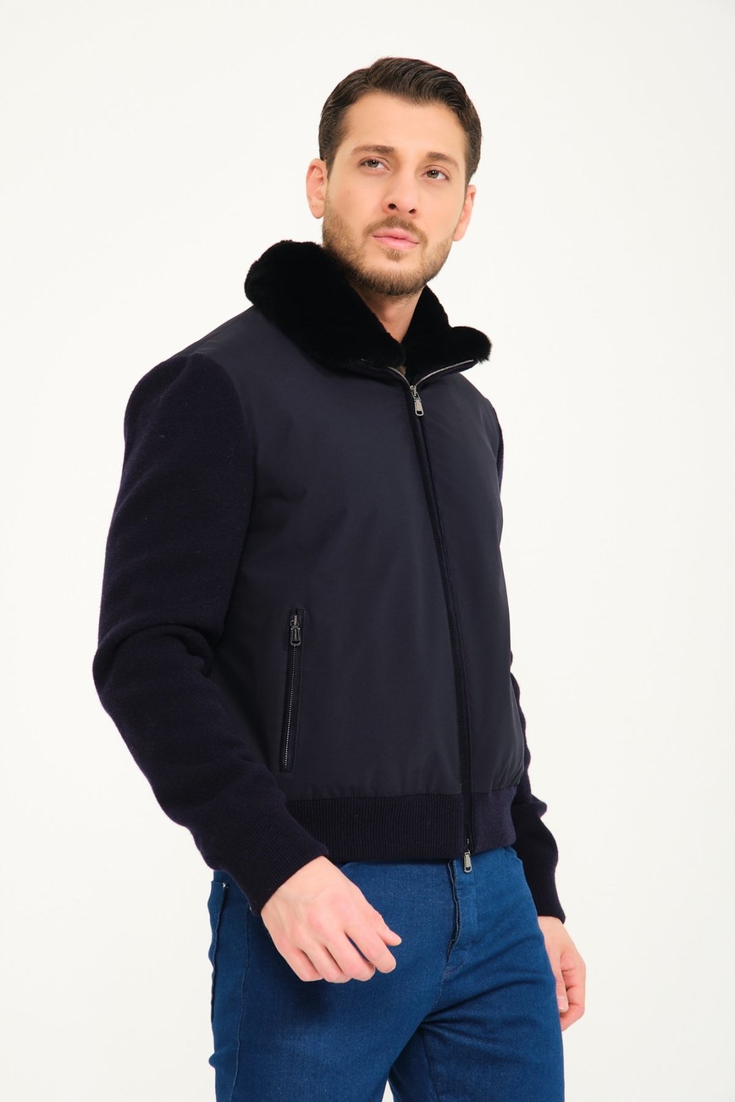 Dark Blue Waterproof Jacket - ADAMO