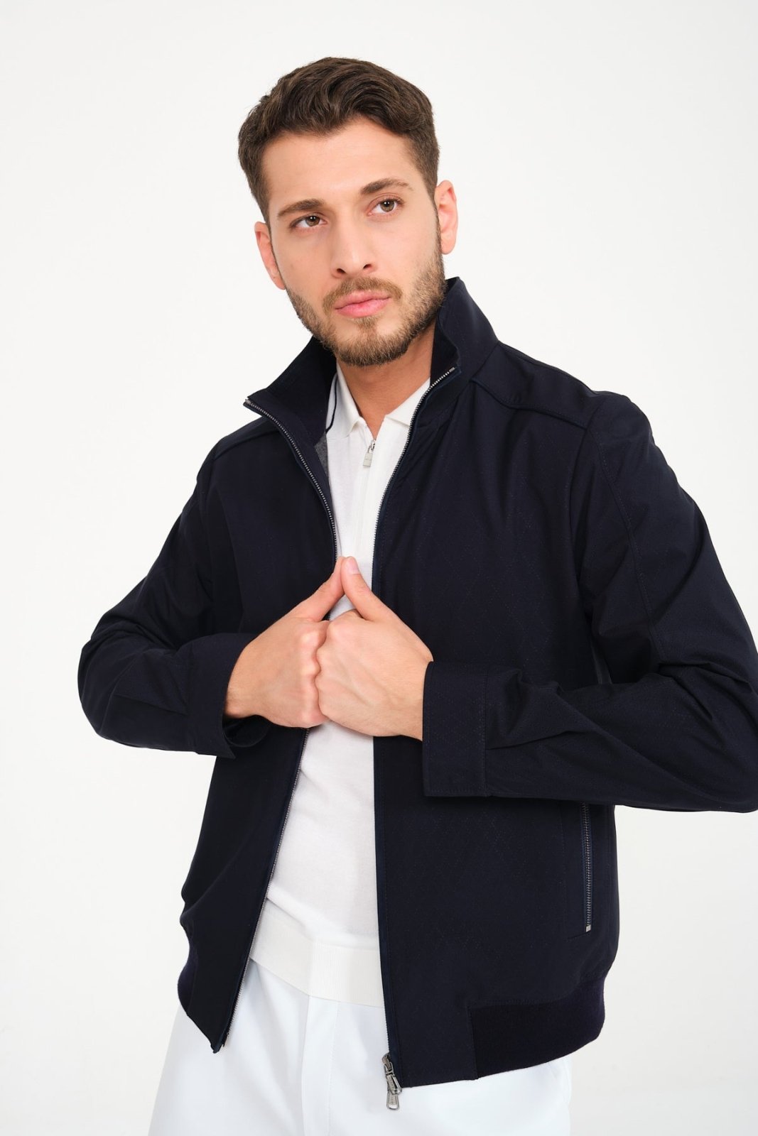 Dark Blue Waterproof Jacket - ADAMO