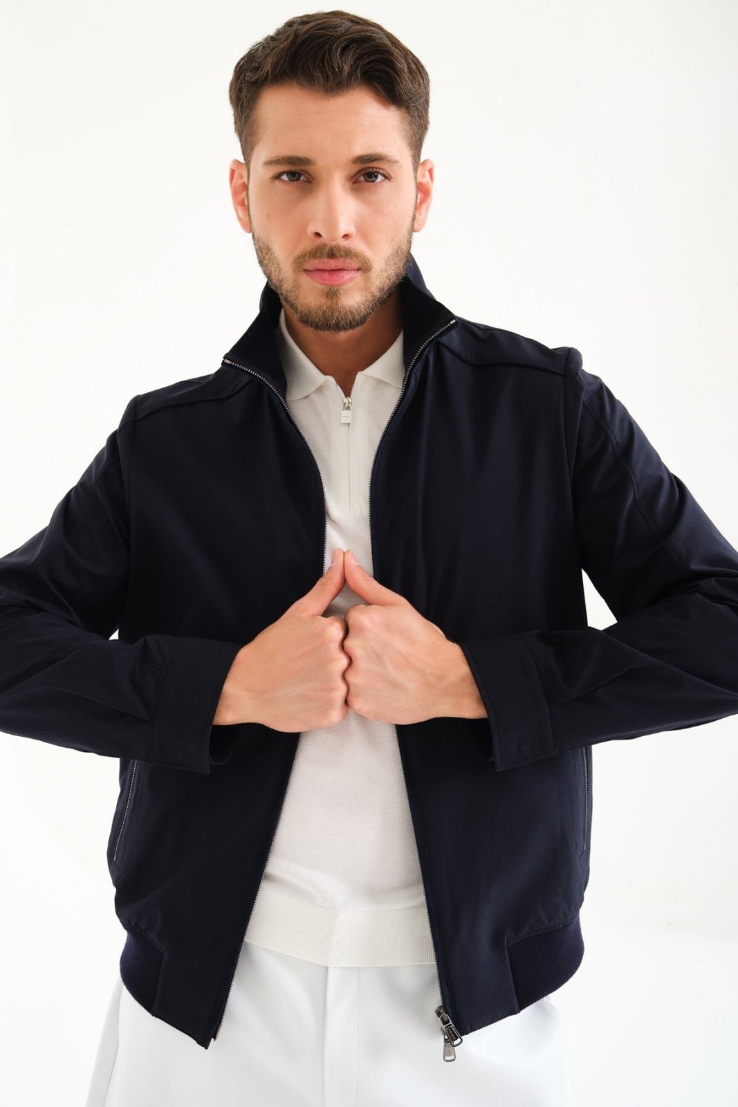 Dark Blue Waterproof Jacket - ADAMO