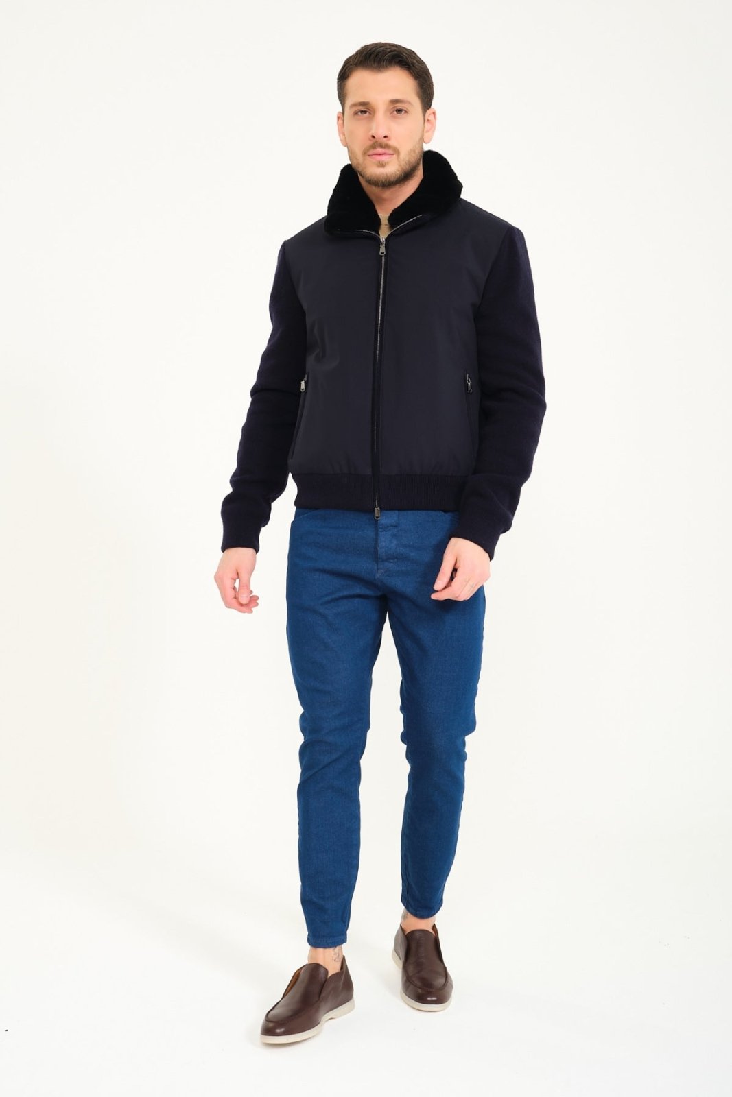 Dark Blue Waterproof Jacket - ADAMO