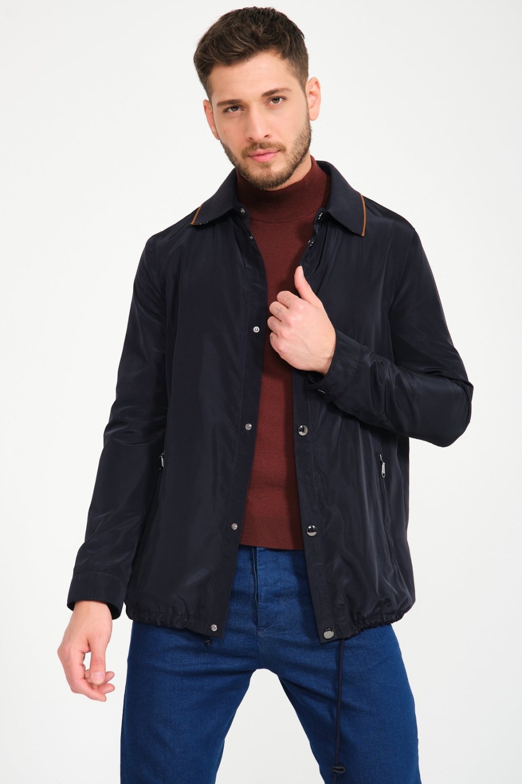 Dark Blue Waterproof Jacket - ADAMO