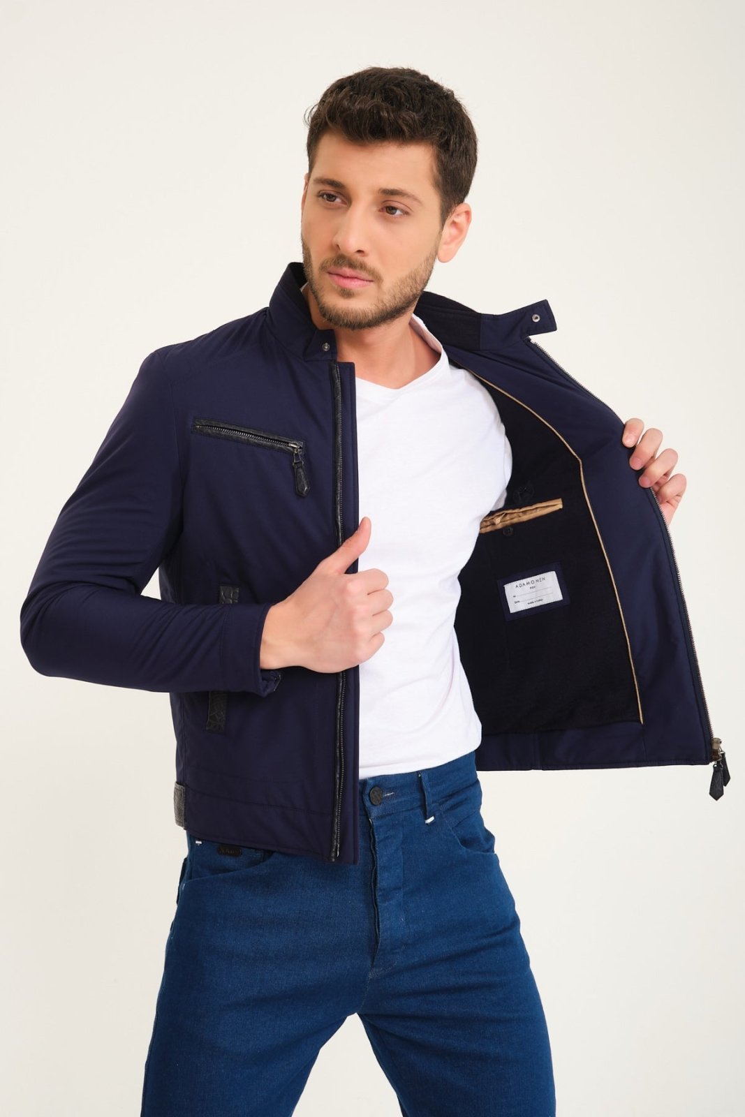 Dark Blue Waterproof Jacket - ADAMO