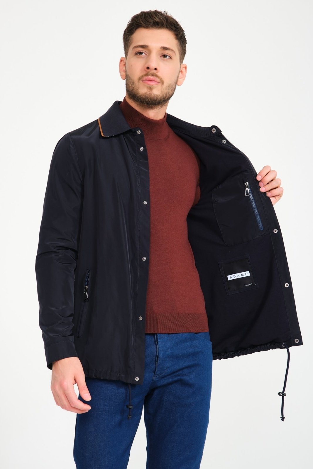 Dark Blue Waterproof Jacket - ADAMO