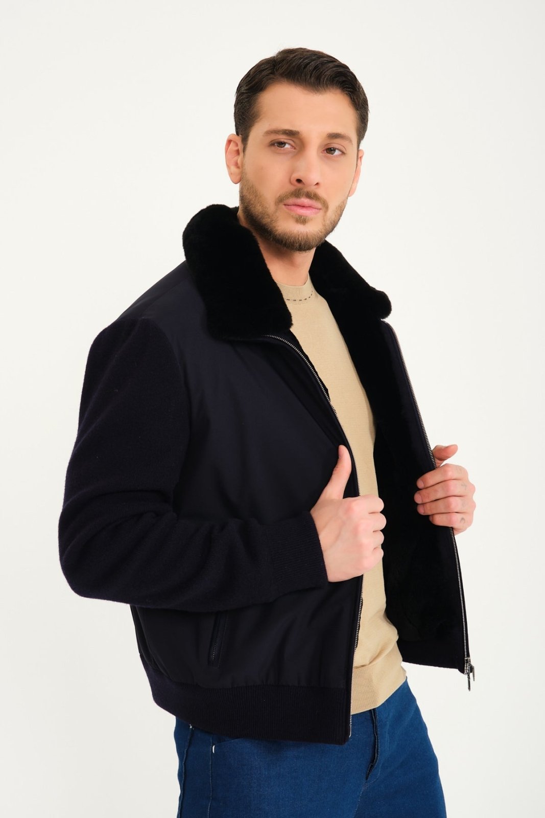 Dark Blue Waterproof Jacket - ADAMO