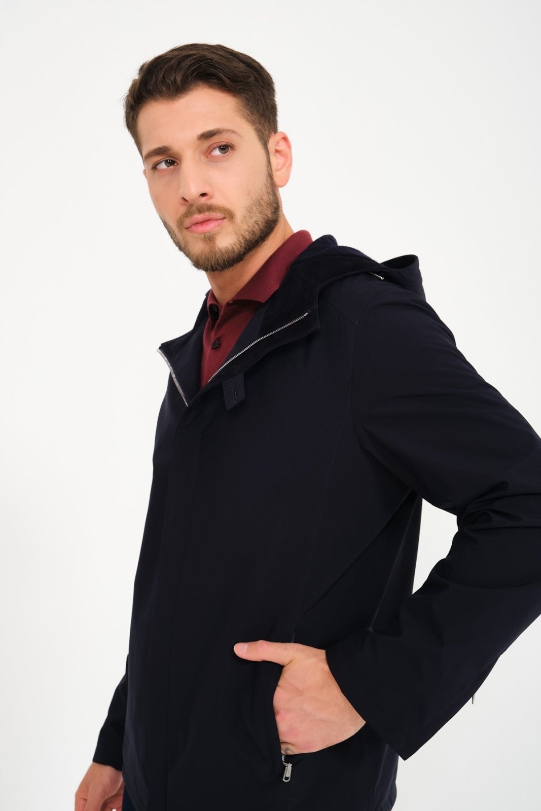 Dark Blue Waterproof Jacket - ADAMO