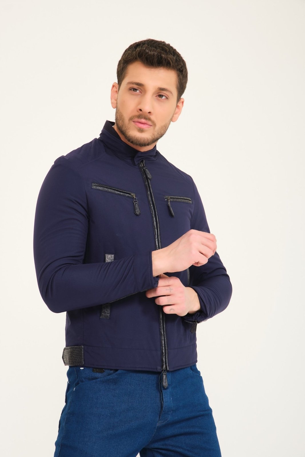 Dark Blue Waterproof Jacket - ADAMO