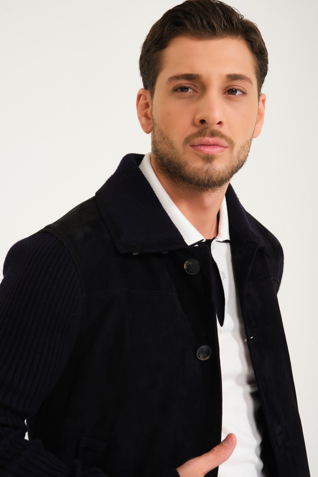 Dark Blue Wool Jacket - ADAMO